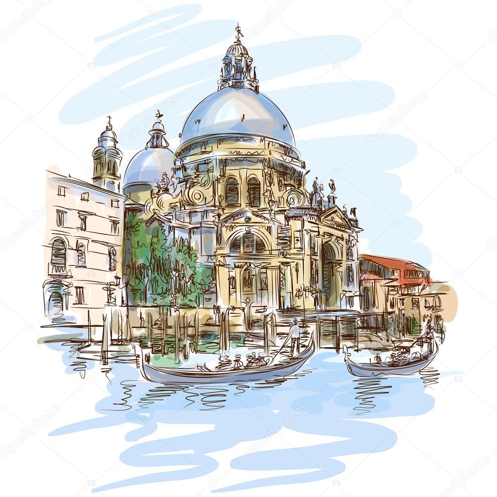 Venice background boat