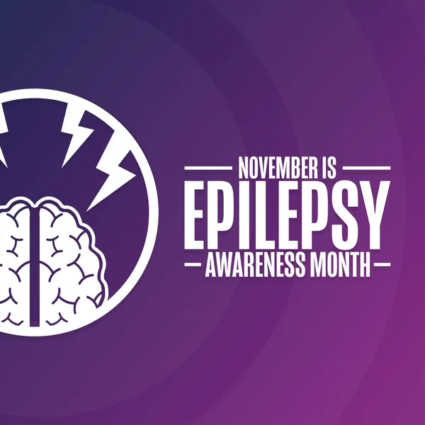 November is Epilepsie Bewustmakingsmaand. Vakantie concept. Sjabloon voor achtergrond, banner, kaart, poster met tekst inscriptie. Vector EPS10 illustratie. — Stockvector