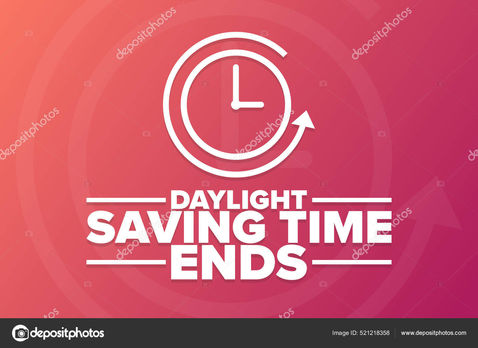 Daylight Saving Time Ends. Holiday concept. Template for background, banner, card, poster with