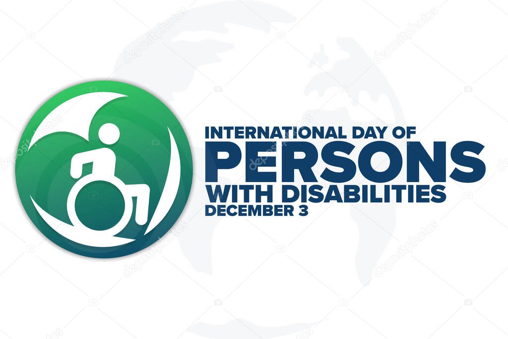 International Day of Persons with Disabilities. December 3. Holiday concept. Template for background, banner, card, poster with text inscription. Vector EPS10 illustration.