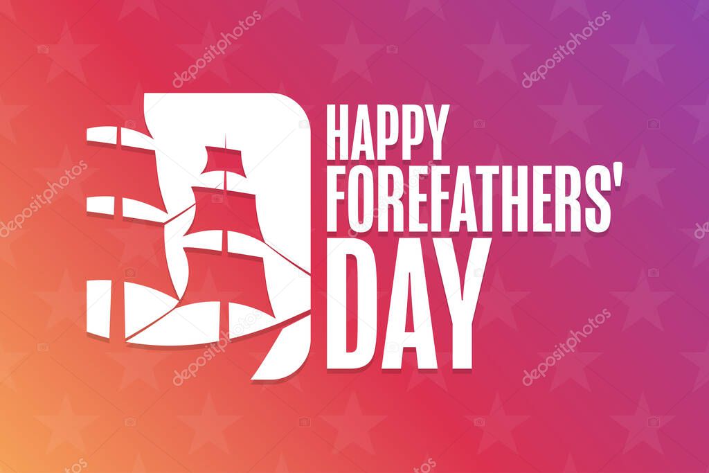 Happy Forefathers Day. Holiday concept. Template for background, banner, card, poster with text inscription. Vector EPS10 illustration