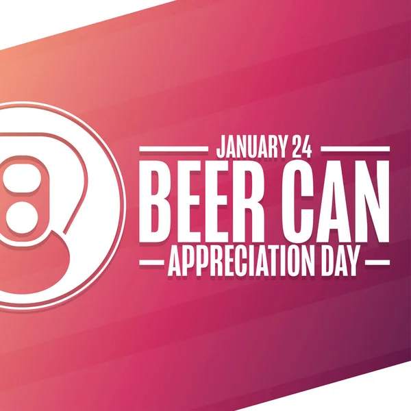 Beer Can Appreciation Day. January 24. Holiday concept. Template for background, banner, card, poster with text inscription. Vector EPS10 illustration. — Vettoriale Stock