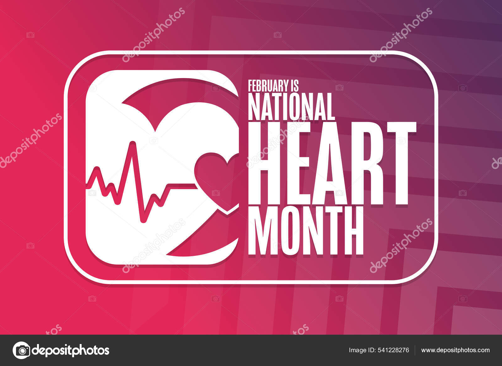 February is National Heart Month. Holiday concept. Template for ...