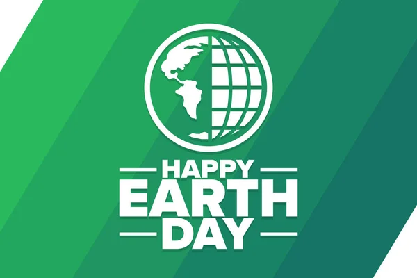Happy Earth Day. Ferienkonzept. Vorlage für Hintergrund, Banner, Karte, Plakat mit Textinschrift. Vektor EPS10 Abbildung. — Stockvektor
