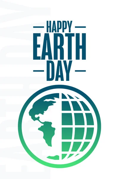 Happy Earth Day. Ferienkonzept. Vorlage für Hintergrund, Banner, Karte, Plakat mit Textinschrift. Vektor EPS10 Abbildung. — Stockvektor