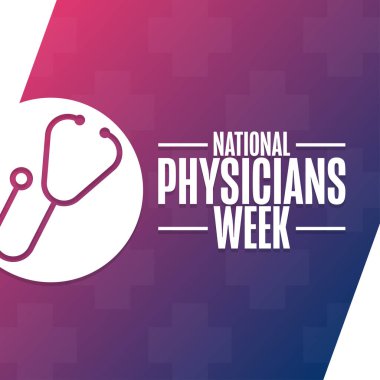 Ulusal Hekimler Haftası. Tatil konsepti. Arkaplan, afiş, kart, yazılı poster şablonu. Vektör EPS10 illüstrasyonu.