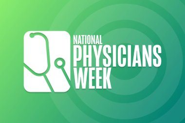 Ulusal Hekimler Haftası. Tatil konsepti. Arkaplan, afiş, kart, yazılı poster şablonu. Vektör EPS10 illüstrasyonu.