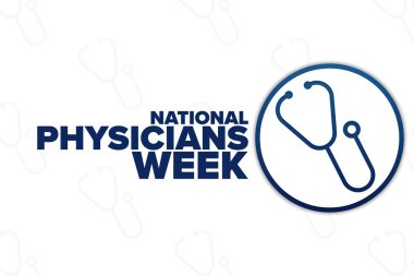 Ulusal Hekimler Haftası. Tatil konsepti. Arkaplan, afiş, kart, yazılı poster şablonu. Vektör EPS10 illüstrasyonu.