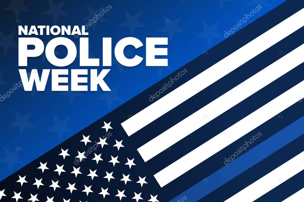 National Police Week. Holiday concept. Template for background, banner, card, poster with text inscription. Vector EPS10 illustration