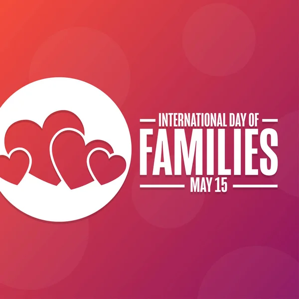 Международный День Семьи Мая Концепция Праздника Шаблон Фона Баннера Карточки — стоковый вектор
