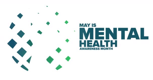 May is Mental Health Awareness Month. Flat holiday animation. Motion graphic design. 4K, HD loop footage. — Video