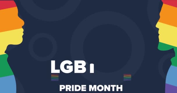 June is LGBTQIA Pride Month. Flat holiday animation. Motion graphic design. 4K, HD loop footage. — Stock Video
