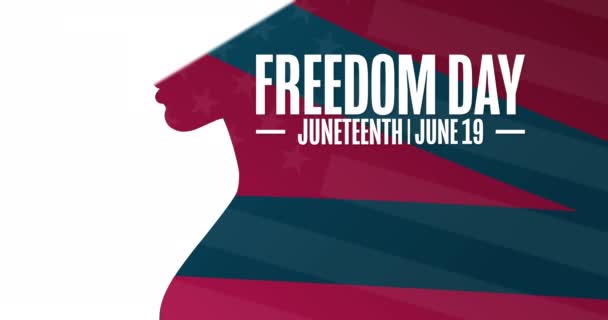 Juneteenth. Freedom Day. June 19. Flat holiday animation. Motion graphic design. 4K, HD loop footage. — Vídeos de Stock