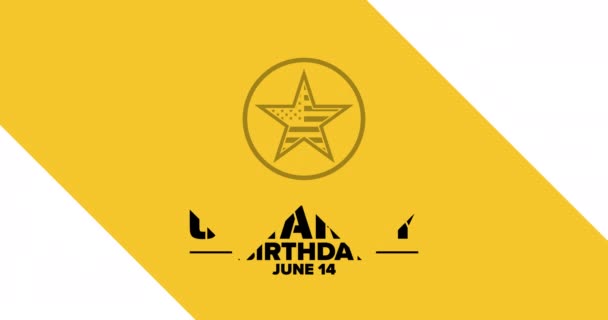 U.S. Army Birthday. June 14. Flat holiday animation. Motion graphic design. 4K, HD loop footage. — Stok video