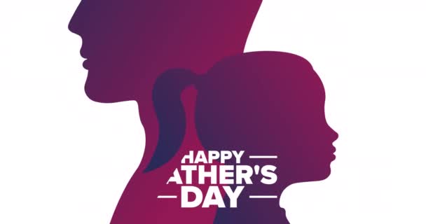 Happy Fathers Day. Flat holiday animation. Motion graphic design. 4K, HD loop footage. — Wideo stockowe