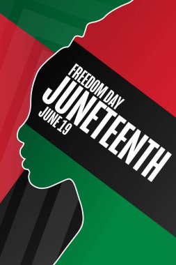 Haziran 'da. Özgürlük Günü. 19 Haziran. Tatil konsepti. Arkaplan, afiş, kart, yazılı poster şablonu. Vektör EPS10 illüstrasyonu.