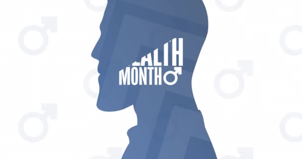 June is Men s Health Month. Flat holiday animation. Motion graphic design. 4K, HD loop footage. — Stock Video