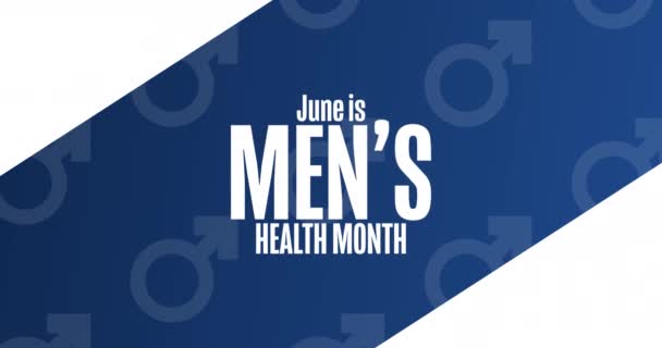 June is Men s Health Month. Flat holiday animation. Motion graphic design. 4K, HD loop footage. — Stock Video