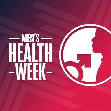 Erkek Sağlığı Haftası. Tatil konsepti. Arkaplan, afiş, kart, yazılı poster şablonu. Vektör EPS10 illüstrasyonu