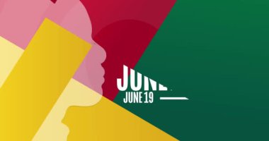 Juneteenth. Freedom Day. June 19. Flat holiday animation. Motion graphic design. 4K, HD loop footage