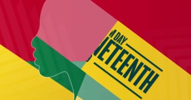 Juneteenth. Freedom Day. June 19. Flat holiday animation. Motion graphic design. 4K, HD loop footage