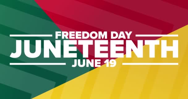 Juneteenth Freedom Day June Flat Holiday Animation Motion Graphic Design — Vídeos de Stock