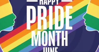 Mutlu Gurur Ayı. LGBT. Haziran. Tatil animasyonu. Hareketli grafik tasarım. 4K, HD döngü görüntüleri