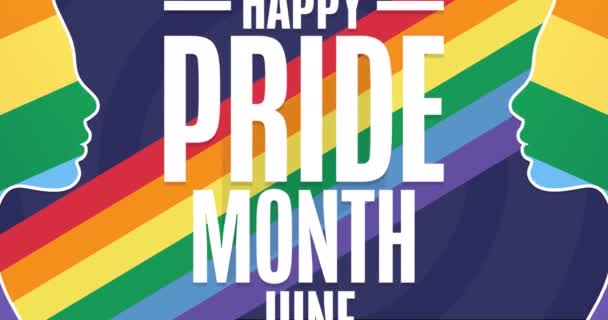 Happy Pride Month Lgbt June Flat Holiday Animation Motion Graphic — Stock Video