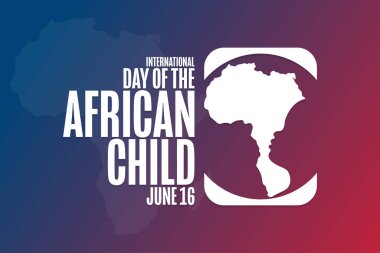 International Day of the African Child. June 16. Holiday concept. Template for background, banner, card, poster with text inscription. Vector EPS10 illustration