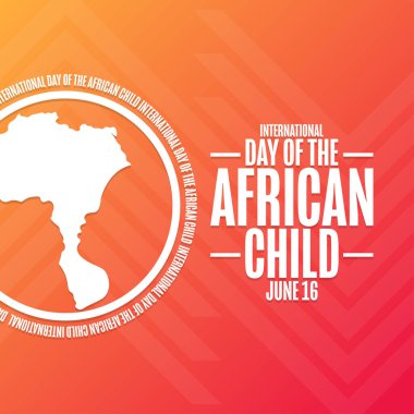 International Day of the African Child. June 16. Holiday concept. Template for background, banner, card, poster with text inscription. Vector EPS10 illustration