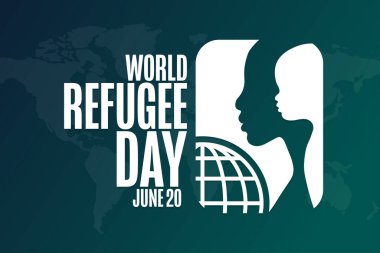 World Refugee Day. June 20. Holiday concept. Template for background, banner, card, poster with text inscription. Vector EPS10 illustration