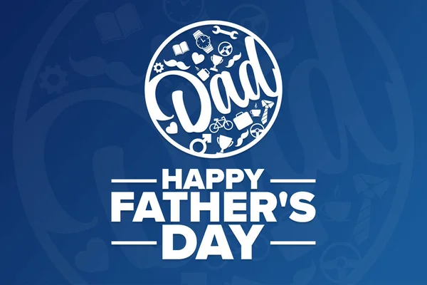 Happy Fathers Day. Holiday concept. Template for background, banner, card, poster with text inscription. Vector EPS10 illustration