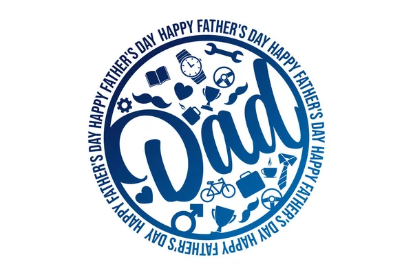 Happy Fathers Day. Holiday concept. Template for background, banner, card, poster with text inscription. Vector EPS10 illustration
