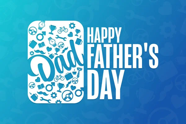 Happy Fathers Day. Holiday concept. Template for background, banner, card, poster with text inscription. Vector EPS10 illustration