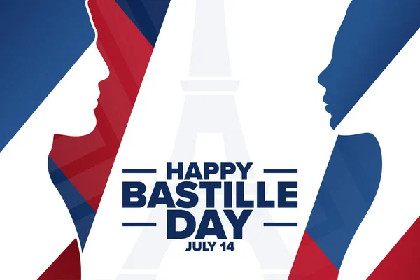 Днем Бастилії Французький Національний День Липня Концепція Святкового Дня Хронологія — стоковий вектор