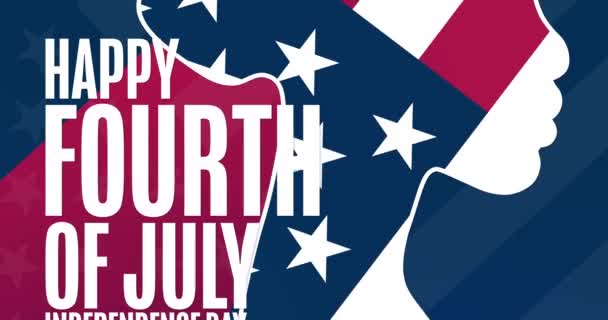 Selamat Hari Kemerdekaan Juli Usa Animasi Liburan Biasa Desain Grafis — Stok Video