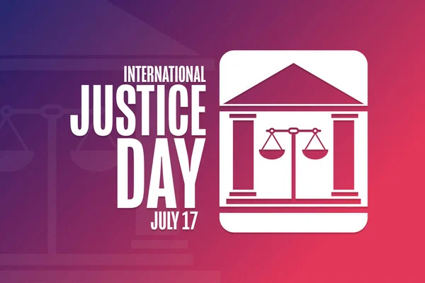 International Justice Day July Holiday Concept Template Background Banner Card — Wektor stockowy