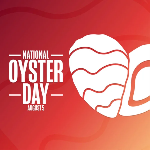 National Oyster Day August Holiday Concept Template Background Banner Card — 图库矢量图片
