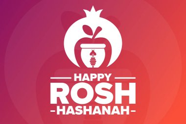 Happy Rosh Hashanah. Holiday concept. Template for background, banner, card, poster with text inscription. Vector EPS10 illustration