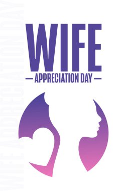 Wife Appreciation Day. Holiday concept. Template for background, banner, card, poster with text inscription. Vector EPS10 illustration