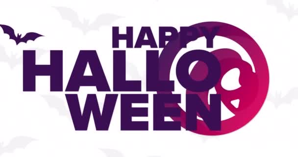 Wesołego Halloween Płaska Wakacyjna Animacja Projekt Graficzny Zapętlenie — Wideo stockowe