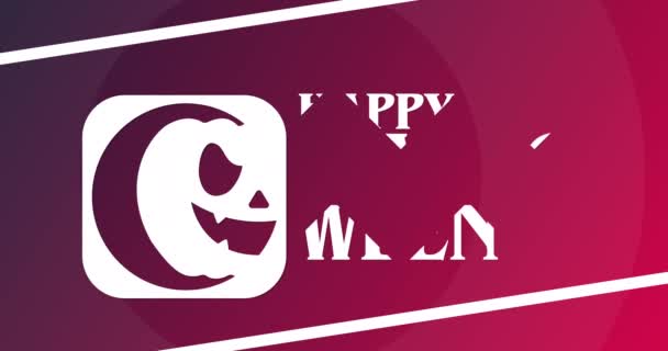 Joyeux Halloween Animation Vacances Plates Conception Graphique Mouvement Des Séquences — Video