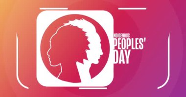 Yerliler Günü 'nde. Tatil animasyonu. Hareketli grafik tasarım. 4K, HD döngü görüntüleri