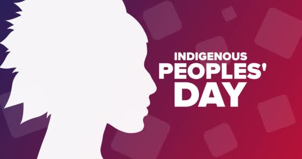 Dia Dos Povos Indígenas Animação Férias Plana Design Gráfico Movimento — Vídeo de Stock