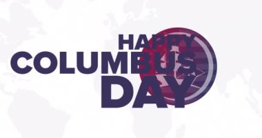 Columbus Günün kutlu olsun. Tatil animasyonu. Hareketli grafik tasarım. 4K, HD döngü görüntüleri
