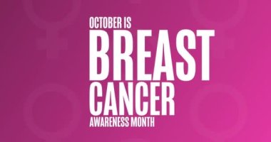 Ekim ayı, Göğüs Kanseri Farkındalığı Ayı. Tatil animasyonu. Hareketli grafik tasarım. 4K, HD döngü görüntüleri