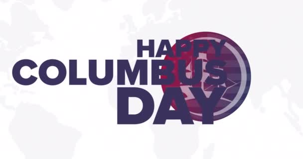 Happy Columbus Day Flat Holiday Animation Motion Graphic Design Loop — Stock Video
