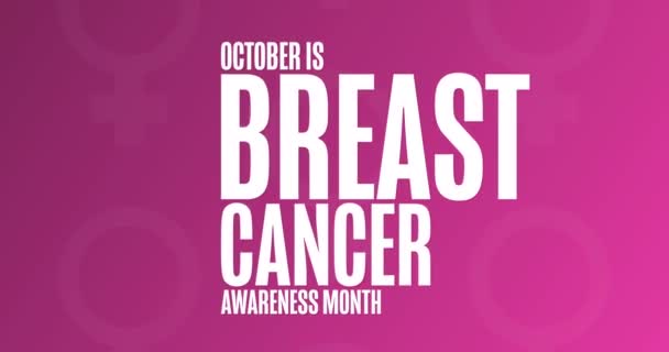 Οκτώβριος Είναι Μήνας Ευαισθητοποίησης Για Τον Καρκίνο Του Μαστού Επίπεδη — Αρχείο Βίντεο