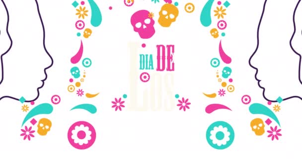 Μέρα Της Επιγραφής Των Νεκρών Στα Ισπανικά Dia Los Muertos — Αρχείο Βίντεο