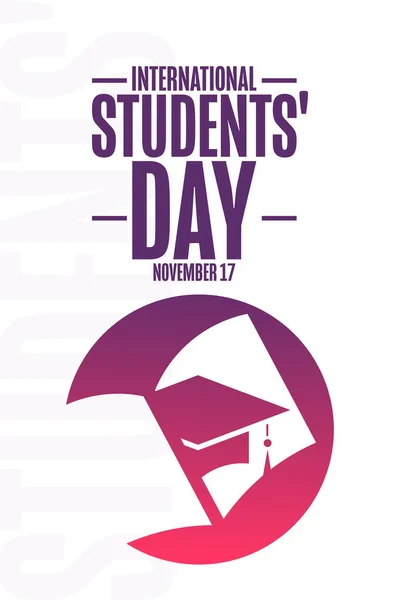 Hari Pelajar Internasional November Konsep Liburan Templat Untuk Latar Belakang - Stok Vektor